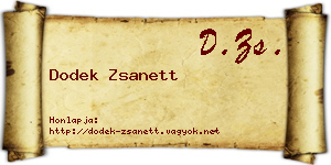 Dodek Zsanett névjegykártya