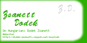 zsanett dodek business card